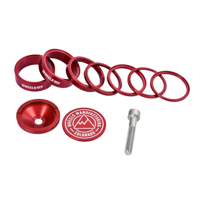 Wheels Manufacturing Pro StackRight Headset Spacer Kit – Red