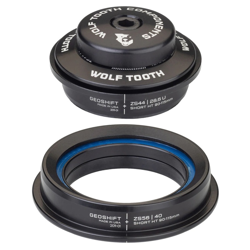 Wolf Tooth GeoShift Performance Angle Headset – 1 Deg Short ZS44/ZS56 Black