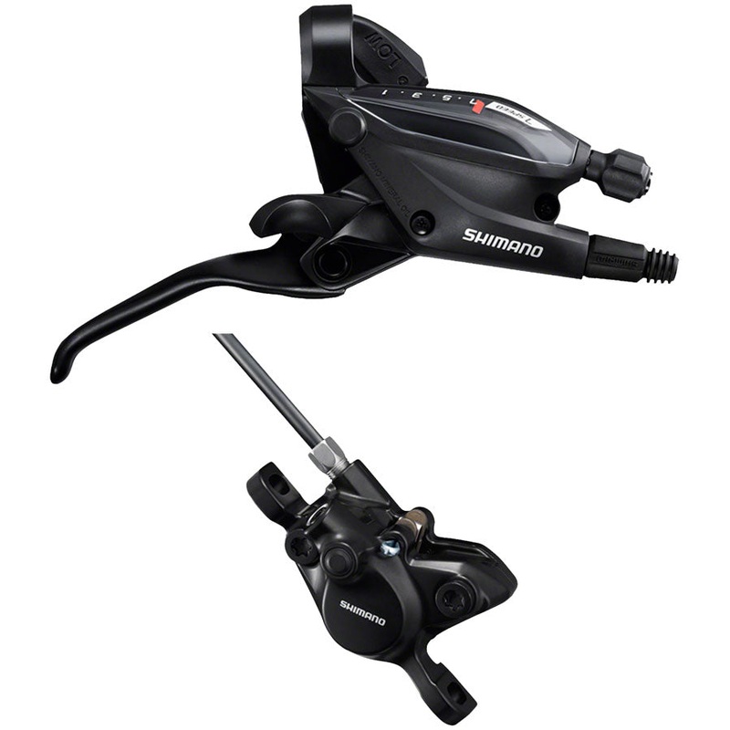 Shimano ST-EF505 EZ Fire Plus Shift/Brake Lever BR-MT200 Disc Brake Caliper – Right/Rear 7-Speed 2-Piston BLK