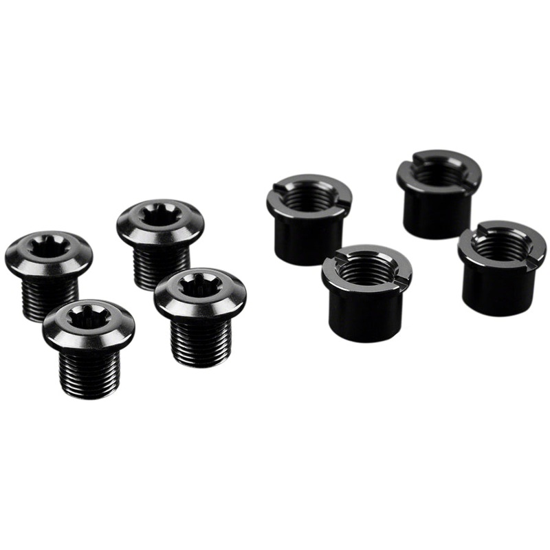 absoluteBLACK Chainring Bolt Set – Short Bolts and Nuts, Set of 4, Black