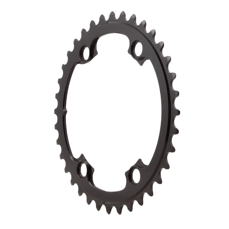 absoluteBLACK Premium Round 110 BCD Road Inner Chainring for Shimano Dura-Ace 9100 – 36t, 110 Shimano Asymmetric BCD, 4-Bolt, Black