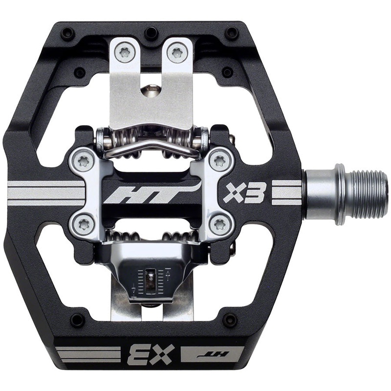 HT Components X3 Pedals – Dual Sided Clipless Platform Aluminum 9/16″ BLK