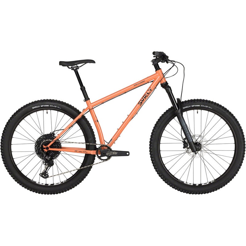 Surly Karate Monkey Front Suspension Bike – 27.5″ Steel Peach Salmon Sundae Large
