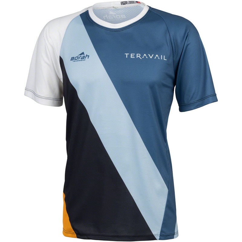 Teravail Waypoint Men’s MTB Jersey – White Blue Lite Blue Black Gold Medium