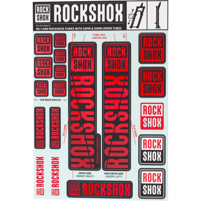 RockShox Fork Decal Kit – 30/32mm/RS1 Red