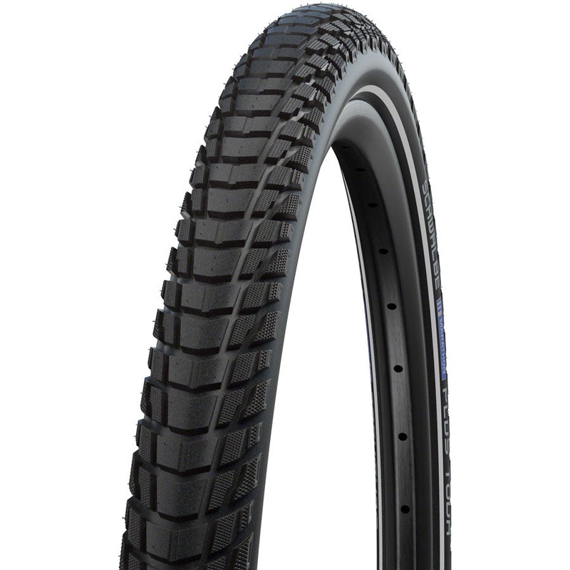 Schwalbe Marathon Plus Tour Tire – 26 x 2.0 Clincher Wire BLK/Reflective Performance Line SmartGuard Addix E-50