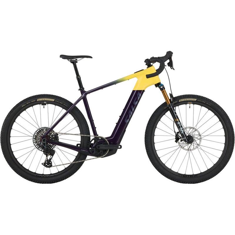 Salsa Tributary C Force XO AXS Transmission SUS Ebike – 29″ Carbon Amethyst/YLW Large