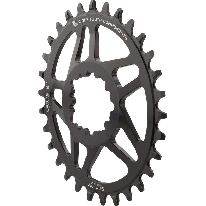 Wolf Tooth Elliptical Direct Mount Chainring – 30t SRAM Direct Mount Drop-Stop For SRAM 3-Bolt Cranksets 6mm Offset BLK
