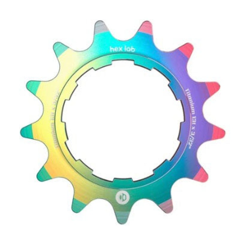 BOX Hex Lab 3/32″ CNC Titanium Cog Rainbow – 13t