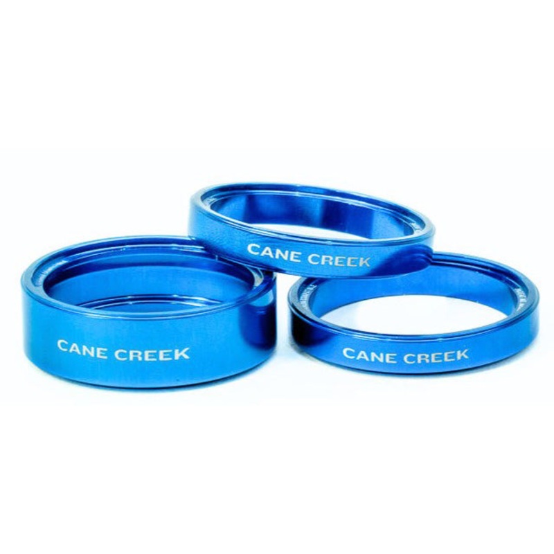 Cane Creek Interlok Chroma Studio Headset Spacer Kit – (1) 10mm (2) 5mm Blue