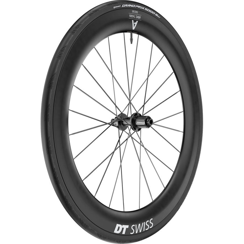 DT Swiss ARC 1400 DiCut 65 Rear Wheel – 700 12 x 142mm Center-Lock HG11 Road/XDR Ratchet EXP 36 BLK WTS w/GP5000 STR Tire