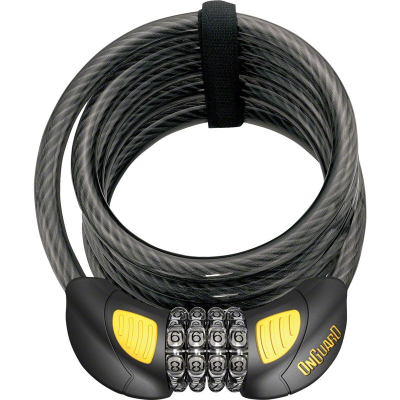 OnGuard Doberman Lighted Combo Cable Lock: 6 x 12 mm Gray/Black/Yellow