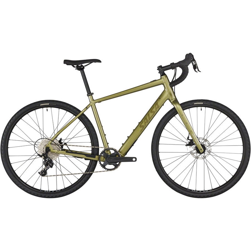 Salsa Confluence Drop Bar Apex 1 Ebike – 700c Aluminum Avocado Green 60cm