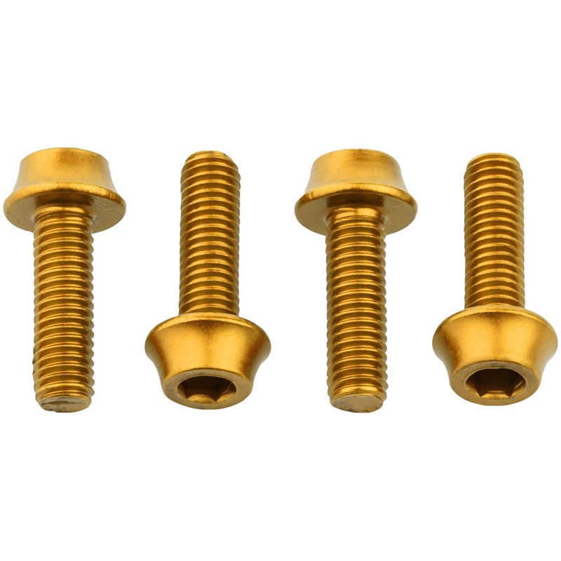 Wolf Tooth Water Bottle Cage Bolts – Set/4 Aluminum Gold
