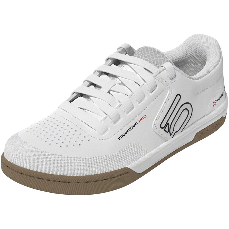 Five Ten Freerider Pro Flat Shoes – Mens FTWR White/Core Black/Red 8