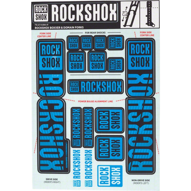 RockShox Fork Decal Kit – 35mm Dual Crown Blue