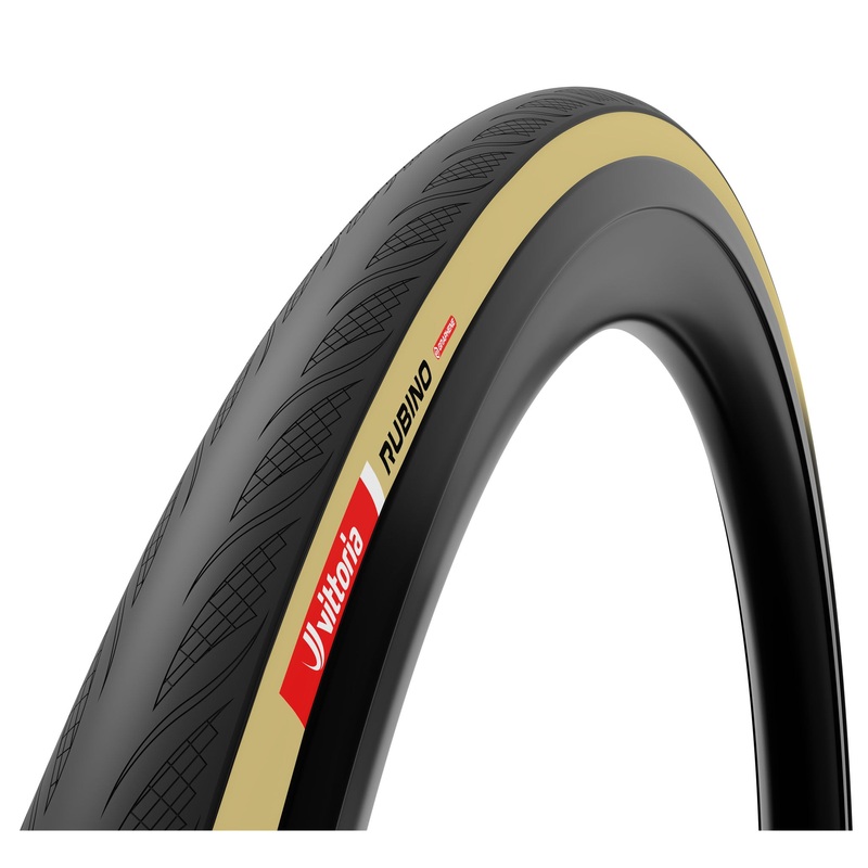 Vittoria Rubino V Tire – 700 x 32 Tubeless Folding BLK/Tan 1C Graphene + Silica G2.0