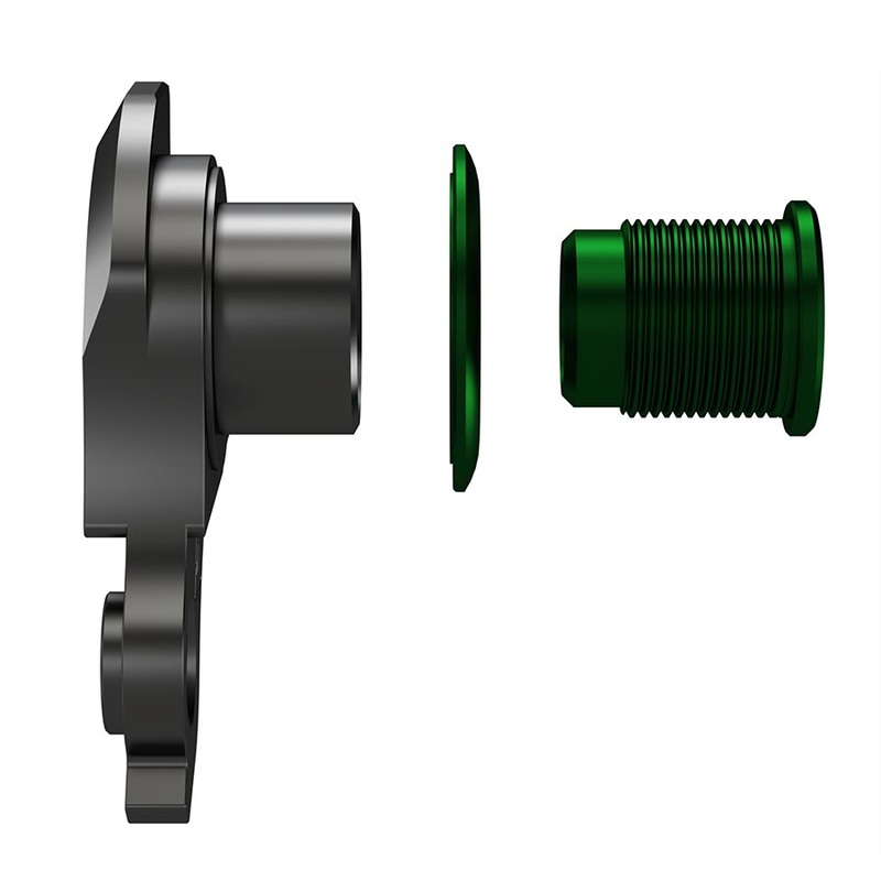 Wheels Manufacturing Universal Derailleur Hanger – 487-9 For Trek ABP MTB Frames designed to accept SRAM UDH BLK/Green