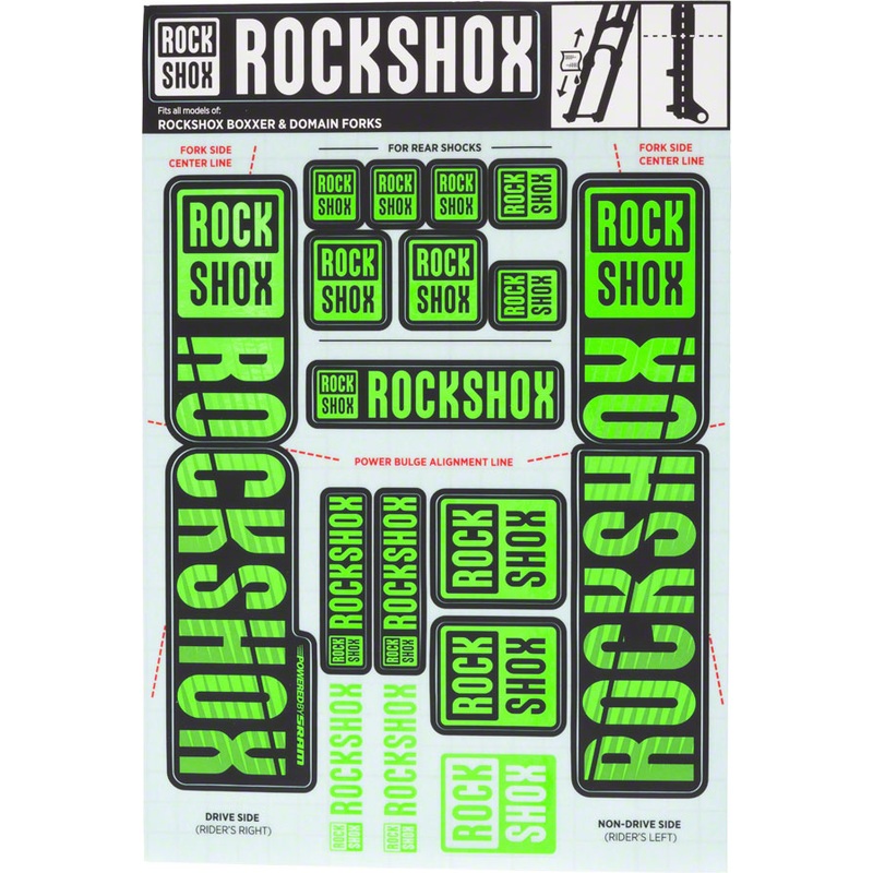 RockShox Fork Decal Kit – 35mm Dual Crown Green