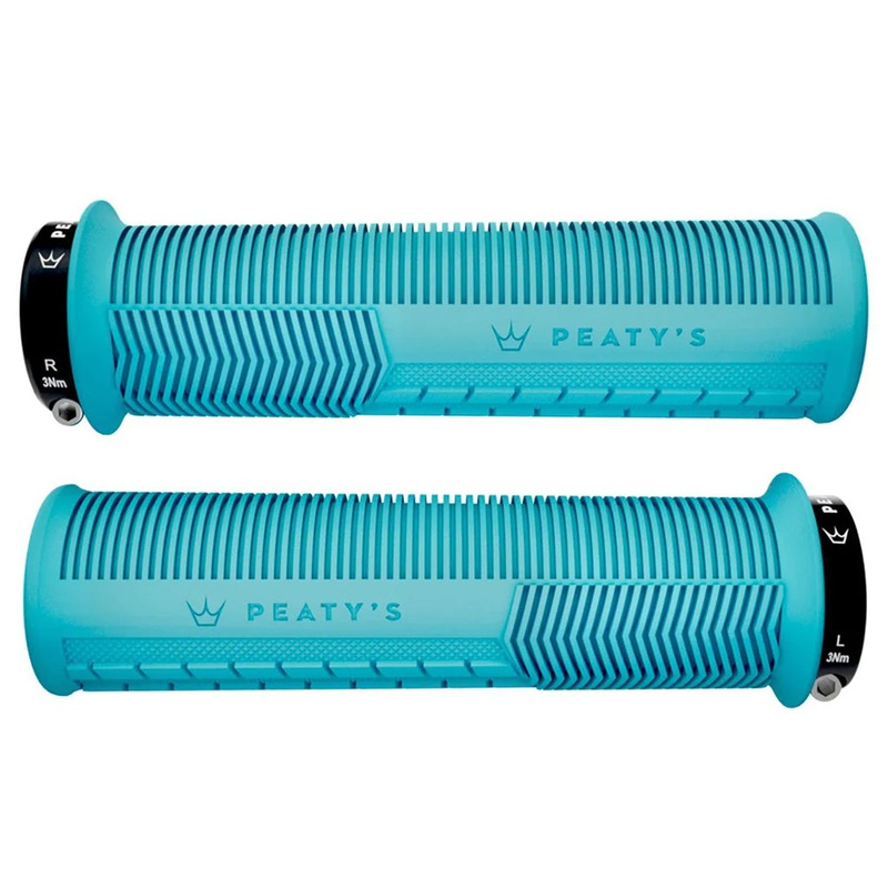 Peaty’s Mushroom Thin Lock-On Grips Pair Turquoise