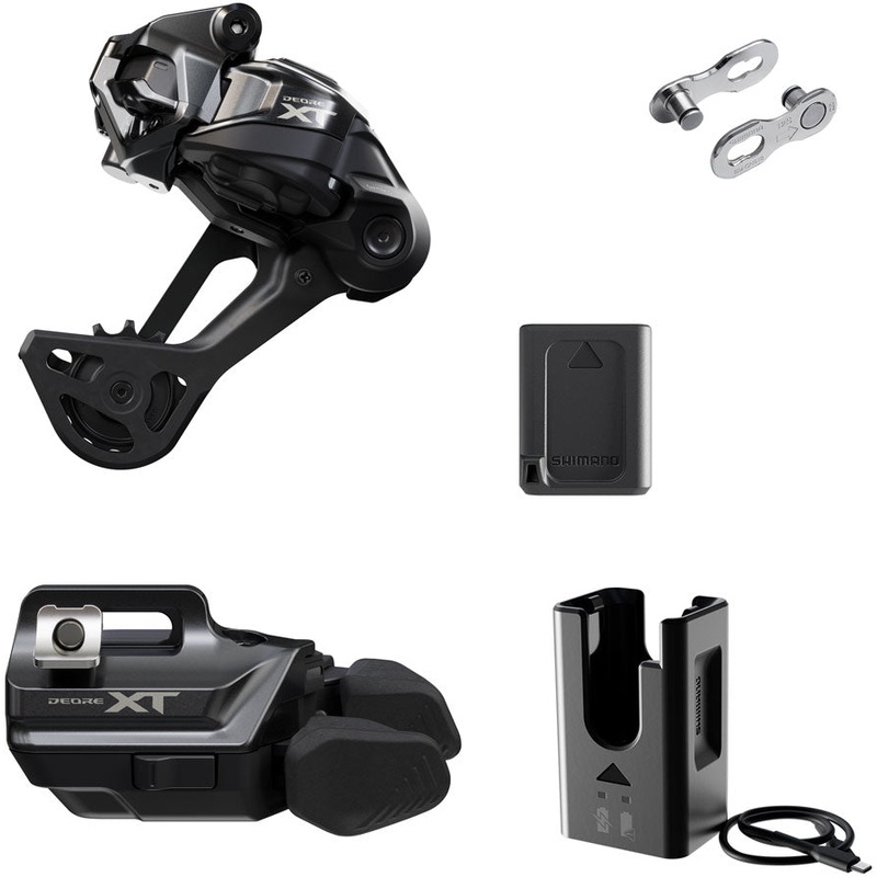 Shimano Deore XT M8250 Di2 Wireless Upgrade Kit – M8250-SGS Rear Derailleur M8250-IR I-SPEC EV Shifter Battery Charger Quick Link